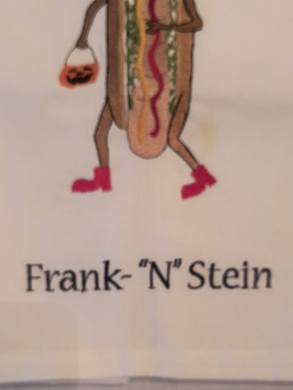 Frank-N-Stein Hotdog Halloween Tea Towel - Picture 6 of 11